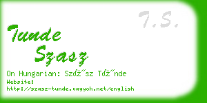 tunde szasz business card